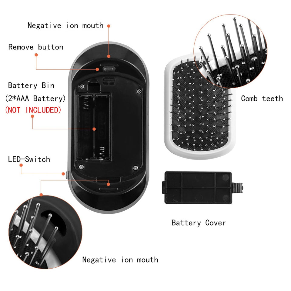 Ionic Hair Brush Magic Electric Hair Comb Negative Ions Hairbrush Hair Modeling Styling Comb No More Frizz Hair Combs Massage