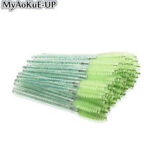 50pcs Disposable Make Up brushes Cosmetic Eyelashes Crystal Eyelash brushes Diamond Applicator eyelash mascara wands brush tools