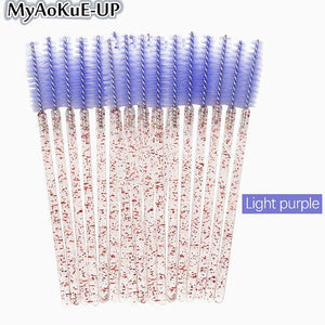 50pcs Disposable Make Up brushes Cosmetic Eyelashes Crystal Eyelash brushes Diamond Applicator eyelash mascara wands brush tools