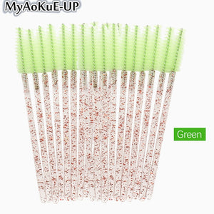 50pcs Disposable Make Up brushes Cosmetic Eyelashes Crystal Eyelash brushes Diamond Applicator eyelash mascara wands brush tools