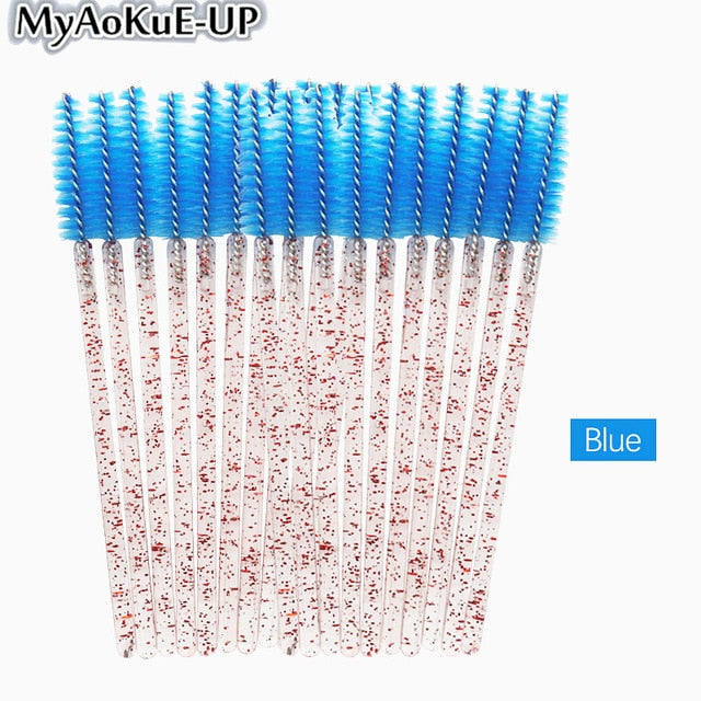 50pcs Disposable Make Up brushes Cosmetic Eyelashes Crystal Eyelash brushes Diamond Applicator eyelash mascara wands brush tools