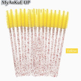 50pcs Disposable Make Up brushes Cosmetic Eyelashes Crystal Eyelash brushes Diamond Applicator eyelash mascara wands brush tools