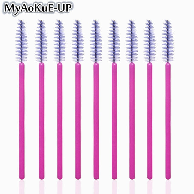 50pcs Disposable Make Up brushes Cosmetic Eyelashes Crystal Eyelash brushes Diamond Applicator eyelash mascara wands brush tools