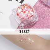 12pcs/Set Women Glitter Sequin Gel Cream Eye Shadow Nail Art Body Face Makeup