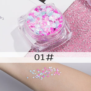 12pcs/Set Women Glitter Sequin Gel Cream Eye Shadow Nail Art Body Face Makeup