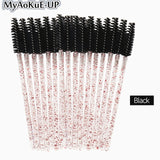 50pcs Disposable Make Up brushes Cosmetic Eyelashes Crystal Eyelash brushes Diamond Applicator eyelash mascara wands brush tools