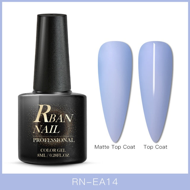 RBAN NAIL 60 Colors Matte UV Gel Nail Polish 8ml Pure Nail Color Need Matte Top Coat Soak Off Nail Art Gel Varnish Manicure